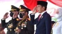 Presiden Jokowi Pimpin Upacara HUT Bhayangkara ke-76 di Lapangan Akpol Semarang Jawa Tengah