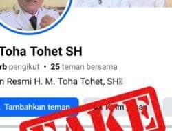 Hati-Hati! Waspadai Akun Facebook Palsu Mengatasnamakan Bupati H. M. Toha