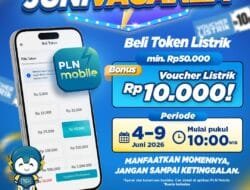 PLN Hadirkan Promo JUNIVAGANZA, Beli Token di PLN Mobile Berpeluang Dapat Voucher Listrik Rp10 Ribu
