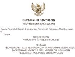 Pemkab Muba Resmi Terapkan WFH Setiap Jumat untuk ASN